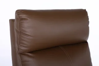 Fotoliu recliner din piele ecologică, spatar rabatabil si suport picioare extensibil, Kaki - imagine 10
