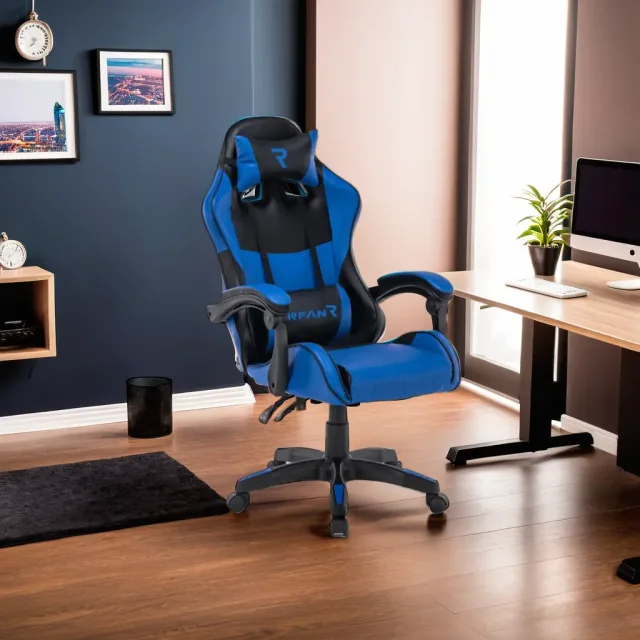Scaun de gaming, Tron Thrones, Blue-Black BOC-730 - imagine 3