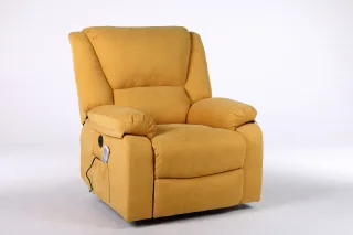 Fotoliu cu Masaj și Încălzire, Recliner Electric, Galben - imagine 12