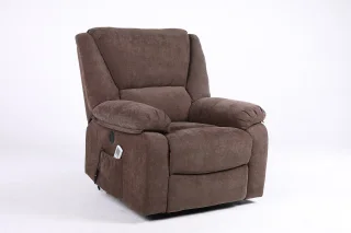 Fotoliu cu Masaj și Încălzire, Recliner Electric, Maro - imagine 5
