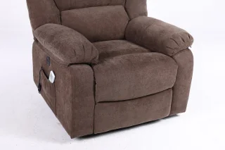 Fotoliu cu Masaj și Încălzire, Recliner Electric, Maro - imagine 10