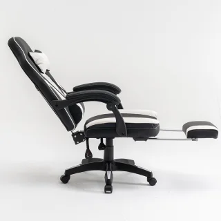 Scaun gaming, Alb-Negru, WF-6028 - imagine 4