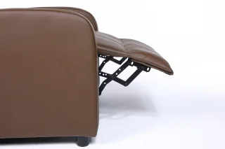 Fotoliu recliner din piele ecologică, spatar rabatabil si suport picioare extensibil, Kaki - imagine 16