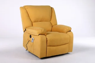 Fotoliu cu Masaj și Încălzire, Recliner Electric, Galben - imagine 11