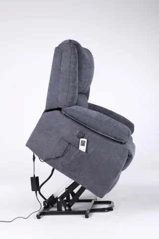 Fotoliu cu Masaj și Încălzire, Recliner Electric, Gri Inchis - imagine 19