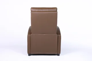 Fotoliu recliner din piele ecologică, spatar rabatabil si suport picioare extensibil, Kaki - imagine 14
