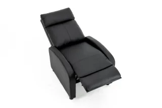 Fotoliu recliner din piele ecologică, spatar rabatabil si suport picioare extensibil, Negru - imagine 16