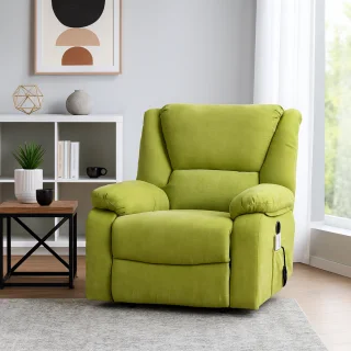 Fotoliu cu Masaj și Încălzire, Recliner Electric, Verde - imagine 2