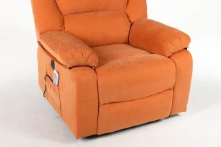 Fotoliu cu Masaj și Încălzire, Recliner Electric, Portocaliu - imagine 18