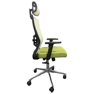 Scaun Birou Ergonomic cu Suport Cervical si Design Modern, Alb-Verde - imagine 3
