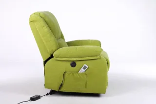 Fotoliu cu Masaj și Încălzire, Recliner Electric, Verde - imagine 15