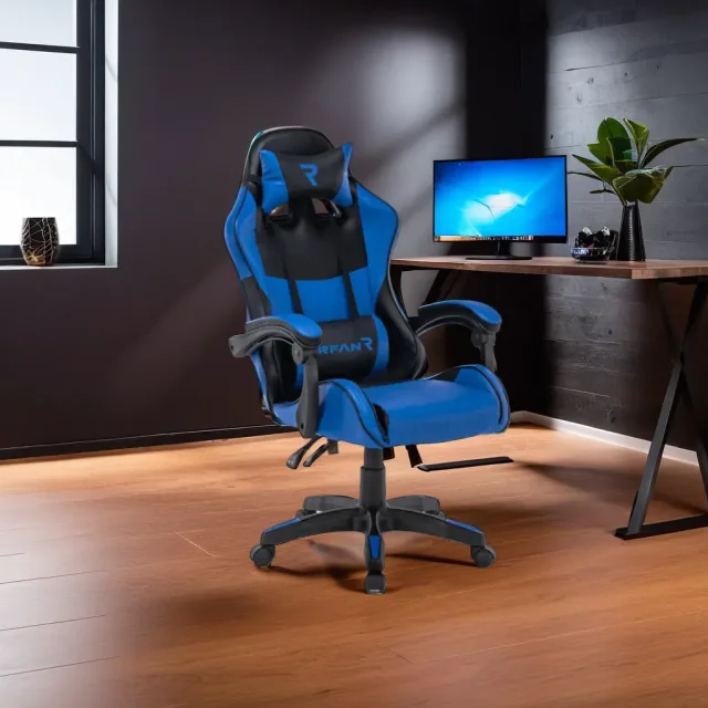 Scaun de gaming, Tron Thrones, Blue-Black BOC-730 - imagine 2