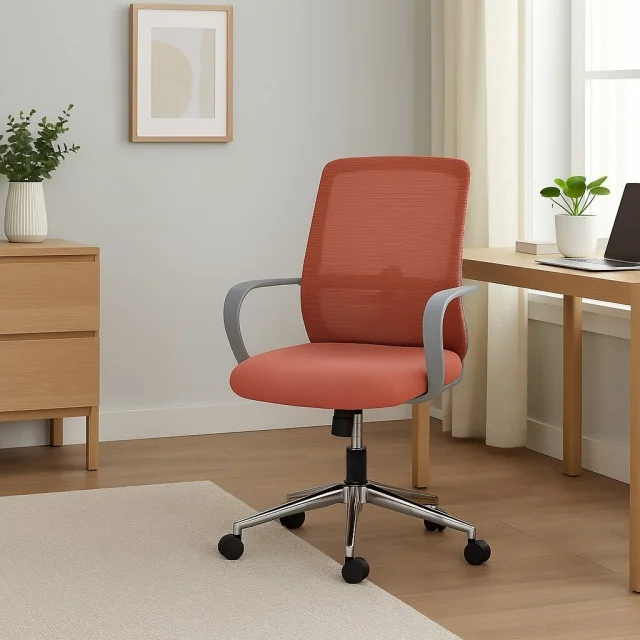 Scaun Birou Ergonomic Design Modern, Roz - imagine 2