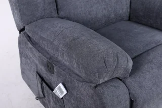 Fotoliu cu Masaj și Încălzire, Recliner Electric, Gri Inchis - imagine 10