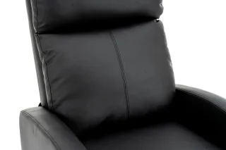 Fotoliu recliner din piele ecologică, spatar rabatabil si suport picioare extensibil, Negru - imagine 4