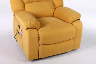 Fotoliu cu Masaj și Încălzire, Recliner Electric, Galben - imagine 17