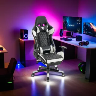 Scaun de gaming, GalacticGlide, Black-White WF-6039 - imagine 2