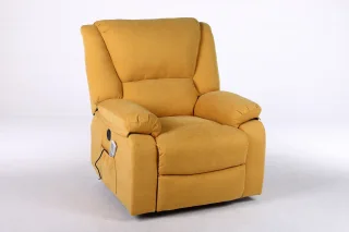 Fotoliu cu Masaj și Încălzire, Recliner Electric, Galben - imagine 13