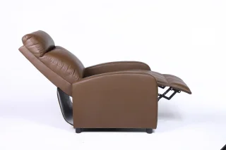 Fotoliu recliner din piele ecologică, spatar rabatabil si suport picioare extensibil, Kaki - imagine 17