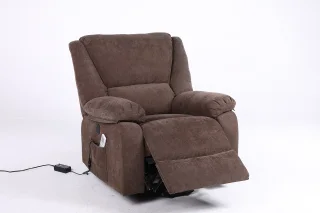 Fotoliu cu Masaj și Încălzire, Recliner Electric, Maro - imagine 13
