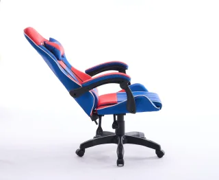 scaun de gaming albastru rosu