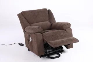 Fotoliu cu Masaj și Încălzire, Recliner Electric, Maro - imagine 16