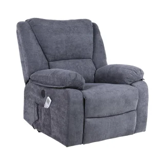 Fotoliu cu Masaj și Încălzire, Recliner Electric, Gri Inchis