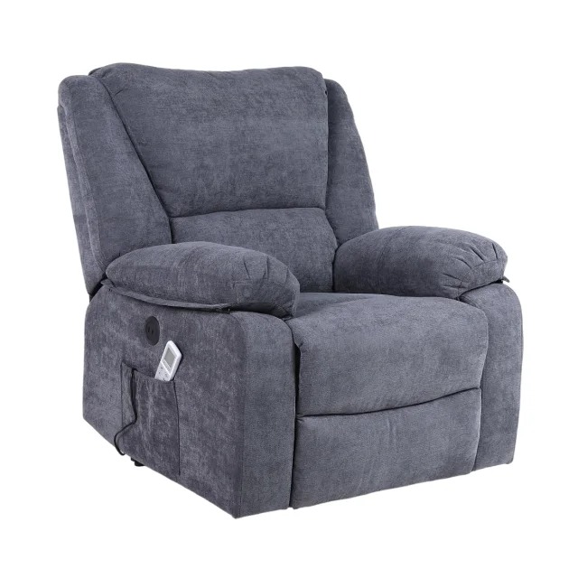 Fotoliu cu Masaj și Încălzire, Recliner Electric, Gri Inchis