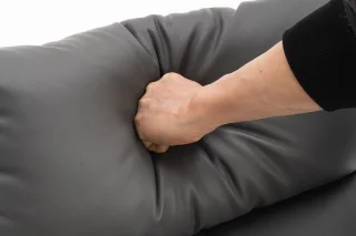 Fotoliu recliner din piele ecologică, spatar rabatabil si suport picioare extensibil, Gri - imagine 16