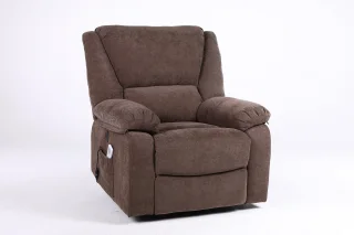 Fotoliu cu Masaj și Încălzire, Recliner Electric, Maro - imagine 4
