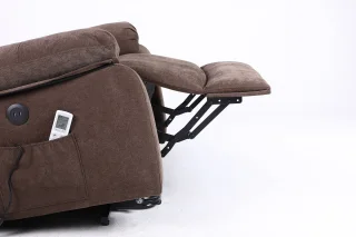 Fotoliu cu Masaj și Încălzire, Recliner Electric, Maro - imagine 17
