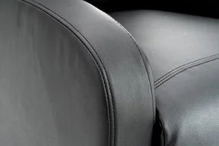 Fotoliu recliner din piele ecologică, spatar rabatabil si suport picioare extensibil, Negru - imagine 6