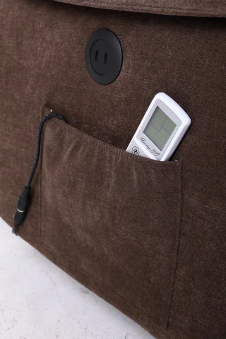 Fotoliu cu Masaj și Încălzire, Recliner Electric, Maro - imagine 11