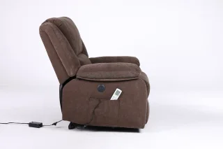 Fotoliu cu Masaj și Încălzire, Recliner Electric, Maro - imagine 20