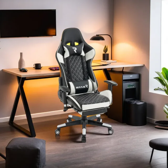 Scaun de gaming, GalacticGlide, Black-White WF-6039 - imagine 3