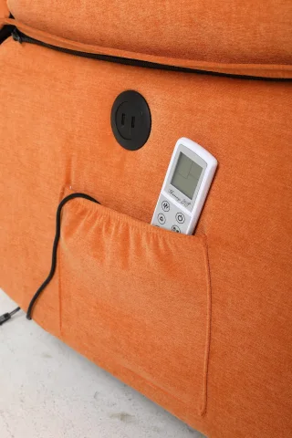 Fotoliu cu Masaj și Încălzire, Recliner Electric, Portocaliu - imagine 19