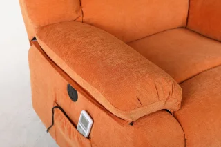 Fotoliu cu Masaj și Încălzire, Recliner Electric, Portocaliu - imagine 17
