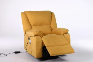 Fotoliu cu Masaj și Încălzire, Recliner Electric, Galben - imagine 20