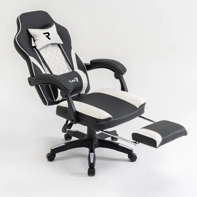 Scaun gaming, Alb-Negru, WF-6028 - imagine 3