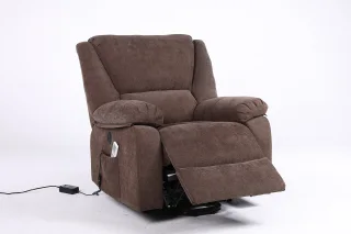 Fotoliu cu Masaj și Încălzire, Recliner Electric, Maro - imagine 14
