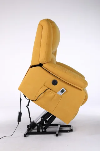 Fotoliu cu Masaj și Încălzire, Recliner Electric, Galben - imagine 4