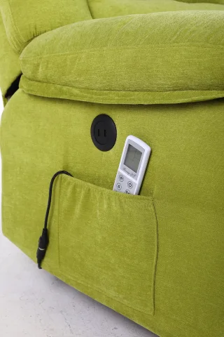 Fotoliu cu Masaj și Încălzire, Recliner Electric, Verde - imagine 11