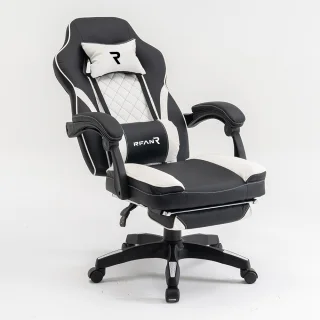 Scaun gaming, Alb-Negru, WF-6028 - imagine 5