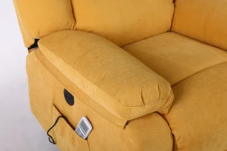 Fotoliu cu Masaj și Încălzire, Recliner Electric, Galben - imagine 16