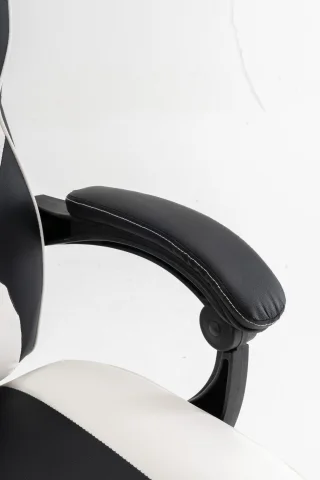 Scaun gaming, Alb-Negru, WF-6028 - imagine 9