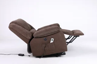 Fotoliu cu Masaj și Încălzire, Recliner Electric, Maro - imagine 18