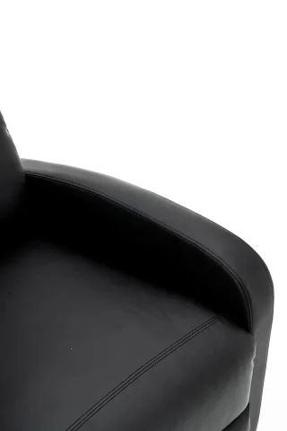 Fotoliu recliner din piele ecologică, spatar rabatabil si suport picioare extensibil, Negru - imagine 3