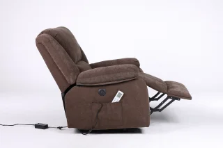 Fotoliu cu Masaj și Încălzire, Recliner Electric, Maro - imagine 19
