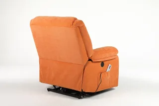 Fotoliu cu Masaj și Încălzire, Recliner Electric, Portocaliu - imagine 7