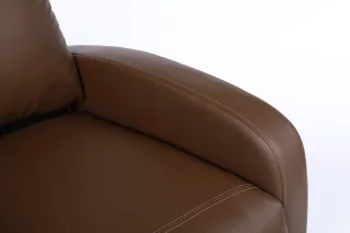 Fotoliu recliner din piele ecologică, spatar rabatabil si suport picioare extensibil, Kaki - imagine 7